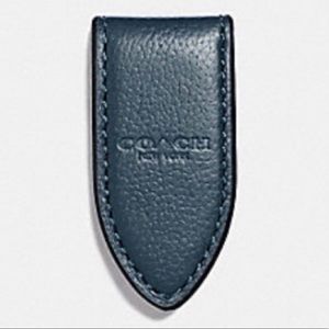 Coach Leather Money Clip Denim